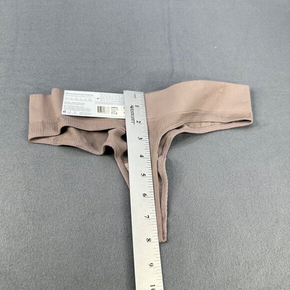 Jockey Generation Womens Sz Large Panty Thong Recycled Seamfree Ribbed Brown New - Picture 9 of 9